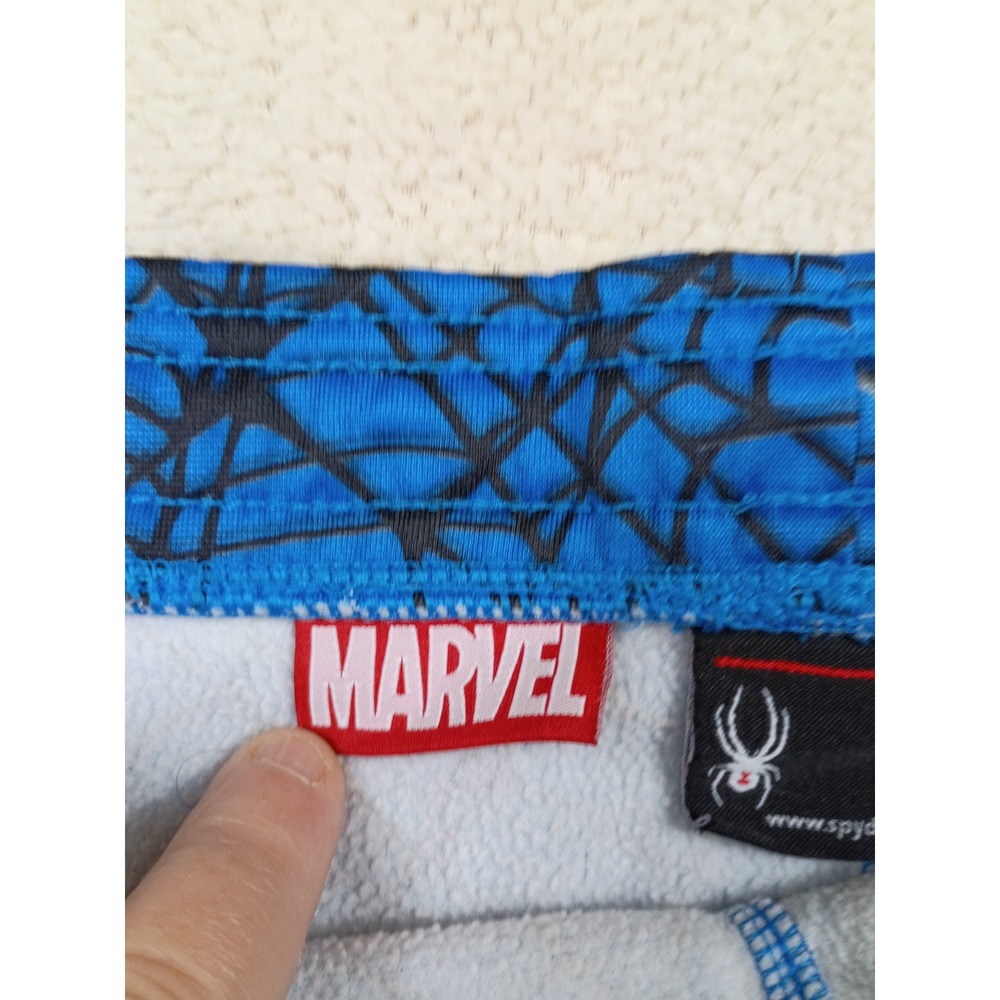 Spyder Marvel Spider-Man Pants Kids XL 18 Blue Good Web Print Fleece Athletic - Picture 8 of 13